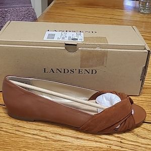 Lands' End open toe flat, NWT, size 6.5
